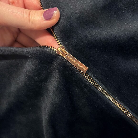Nine West Active Black Velvet Zip Up Hoodie Large - Picture 5 of 9